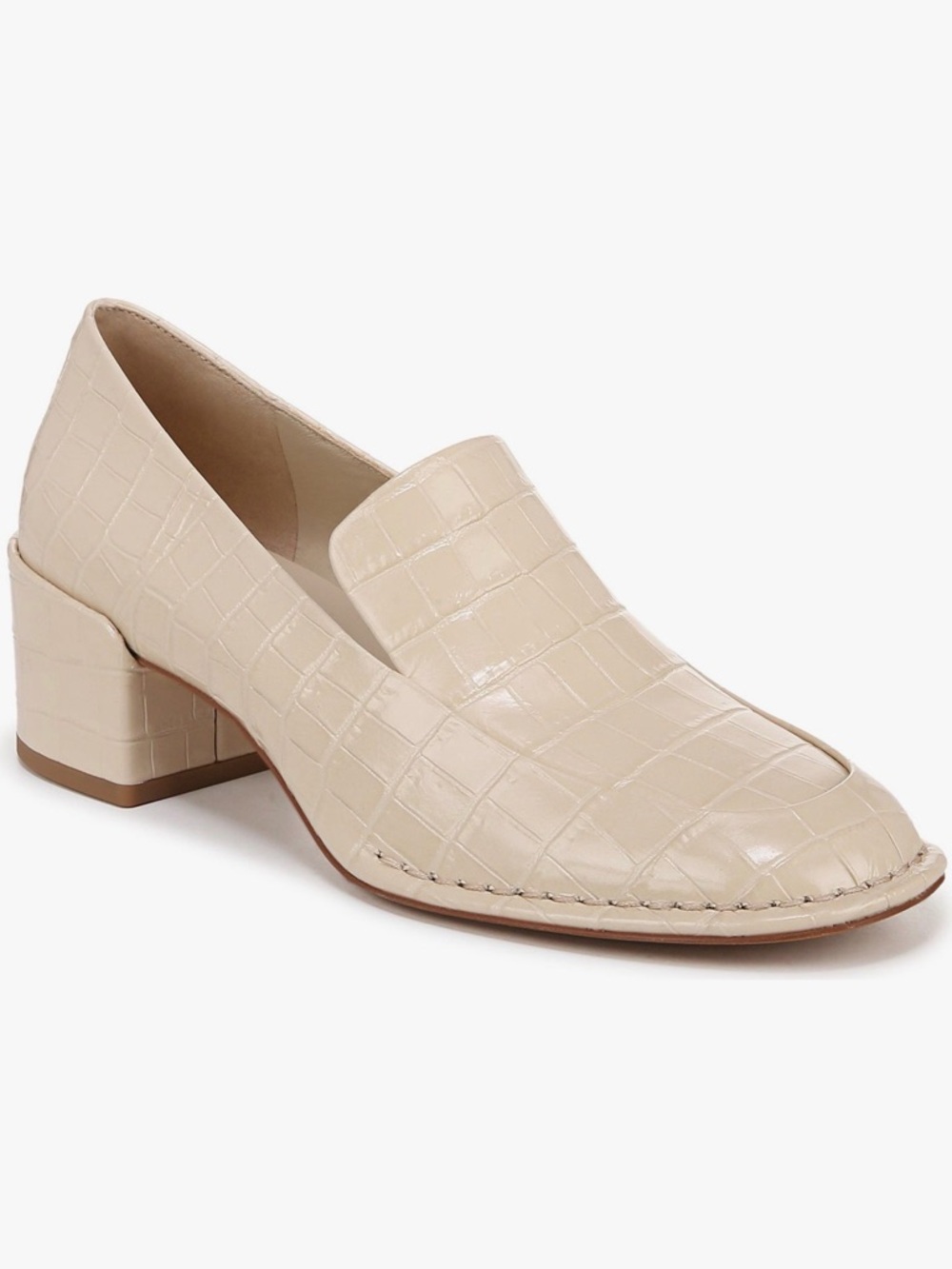 VINCE Millie Cream Croc-Embossed  Loafers 8